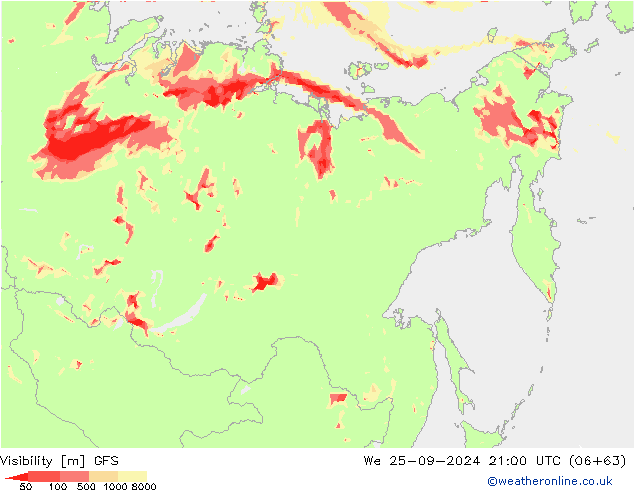 Visibility GFS We 25.09.2024 21 UTC