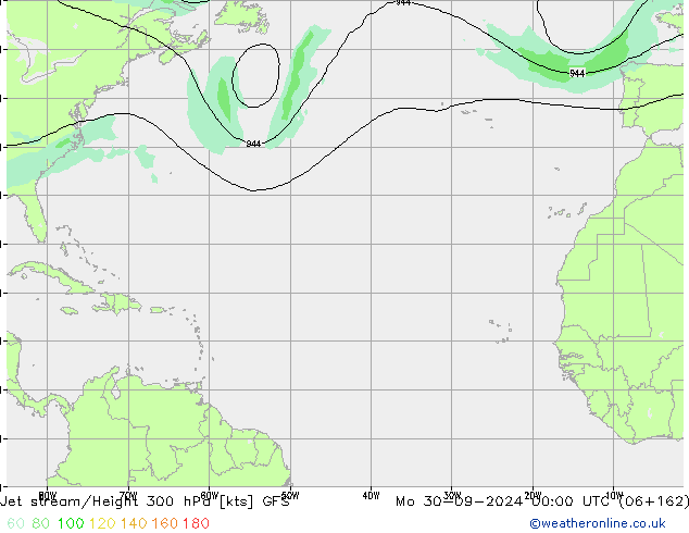 джет GFS пн 30.09.2024 00 UTC