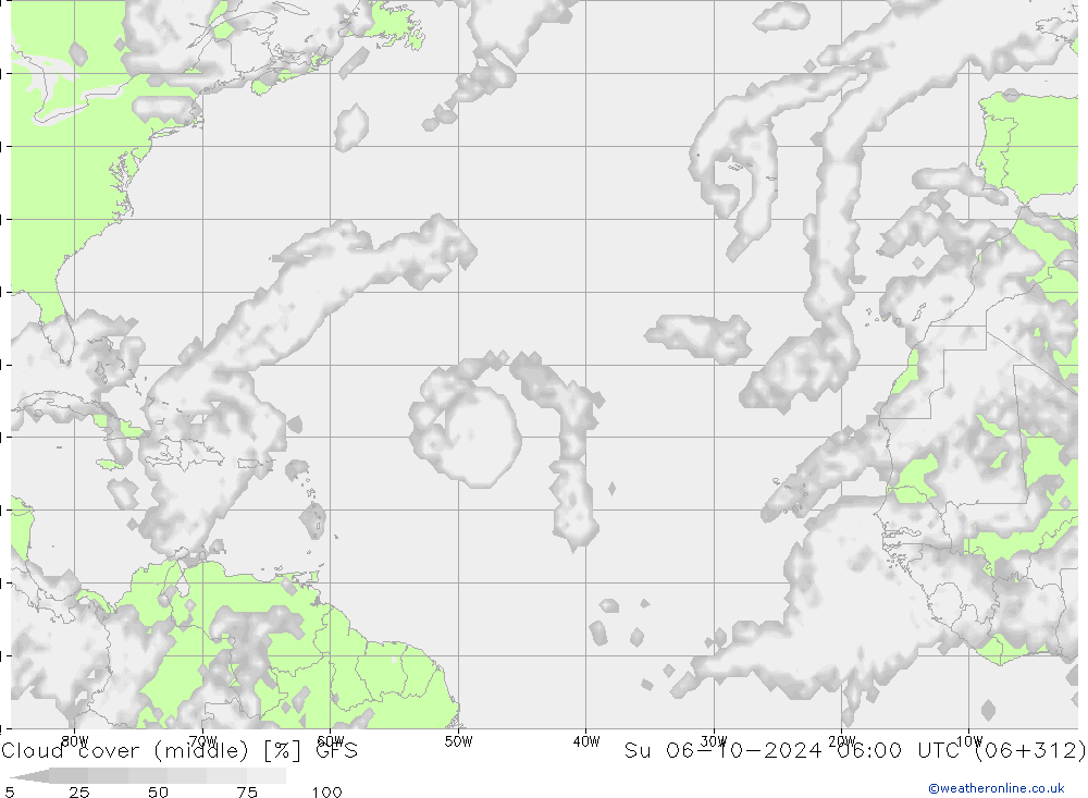 Nuages (moyen) GFS dim 06.10.2024 06 UTC