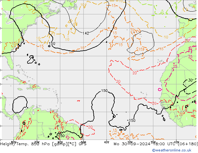 Z500/Rain (+SLP)/Z850 GFS Mo 30.09.2024 18 UTC