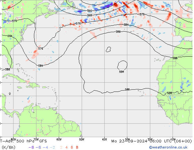 T-Adv. 500 hPa GFS lun 23.09.2024 06 UTC