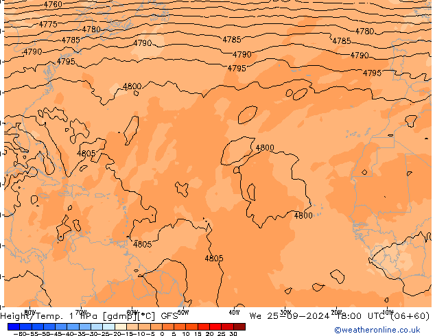 Geop./Temp. 1 hPa GFS mié 25.09.2024 18 UTC