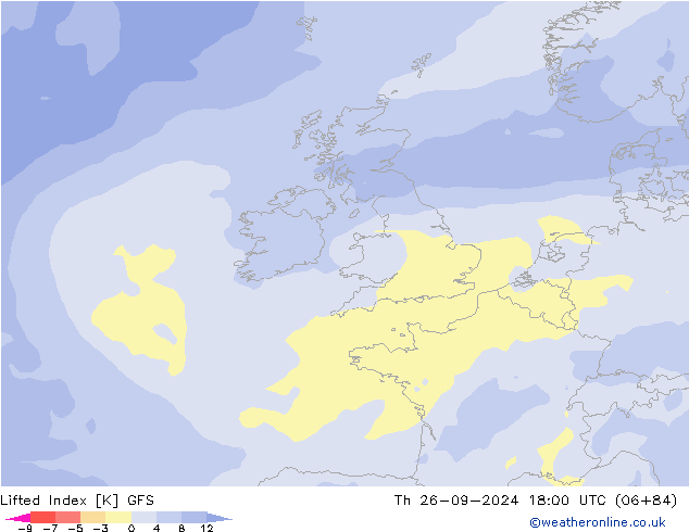 Lifted Index GFS Th 26.09.2024 18 UTC