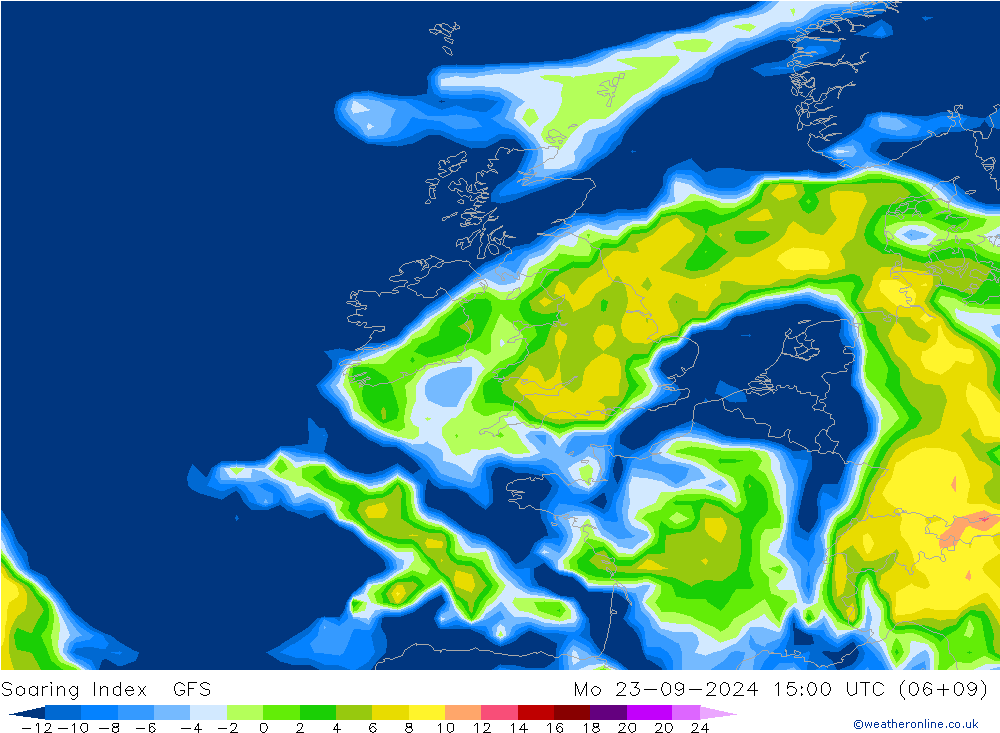 Soaring Index GFS Mo 23.09.2024 15 UTC