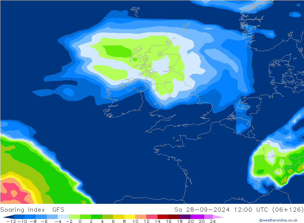 Soaring Index GFS sam 28.09.2024 12 UTC