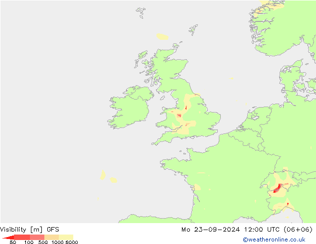 Visibility GFS Mo 23.09.2024 12 UTC