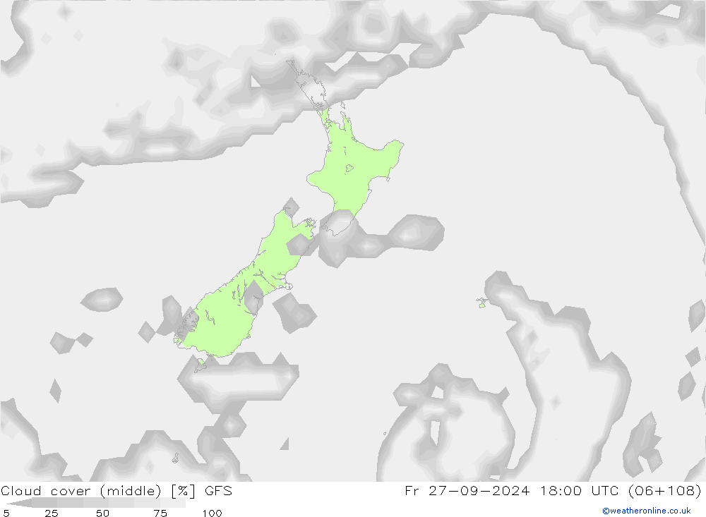 Bewolking (Middelb.) GFS vr 27.09.2024 18 UTC