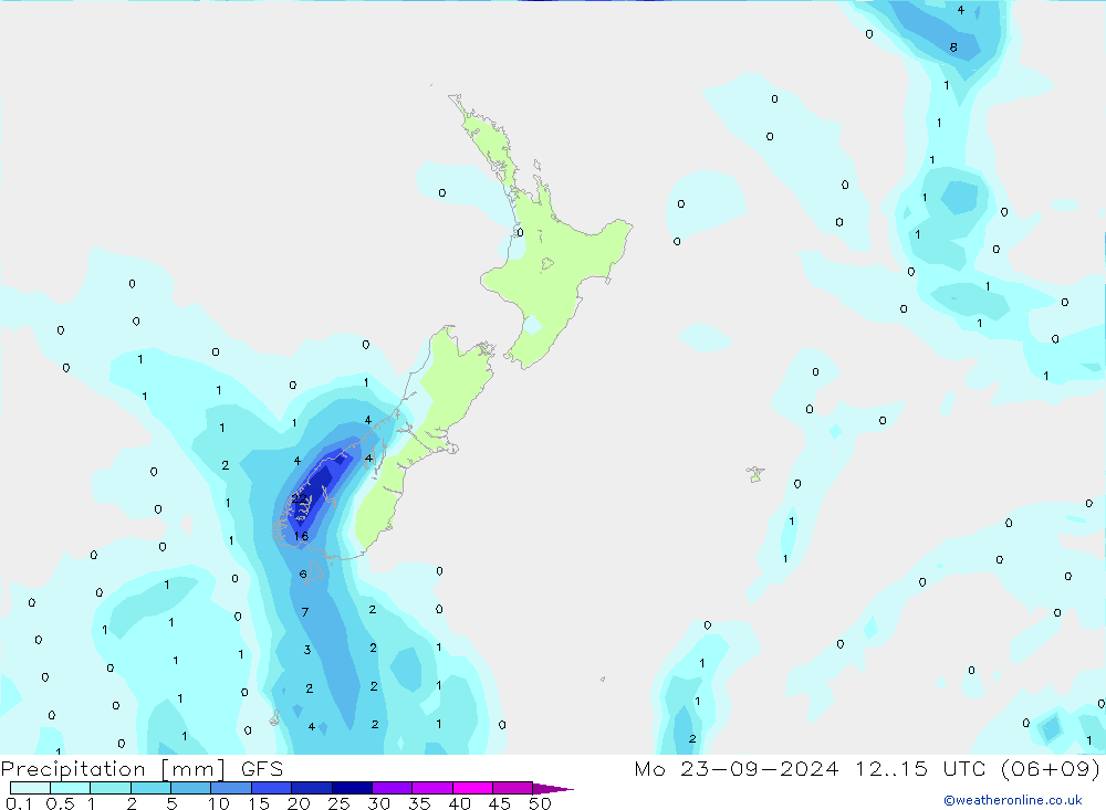 Precipitación GFS lun 23.09.2024 15 UTC