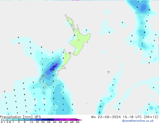 Precipitation GFS Mo 23.09.2024 18 UTC