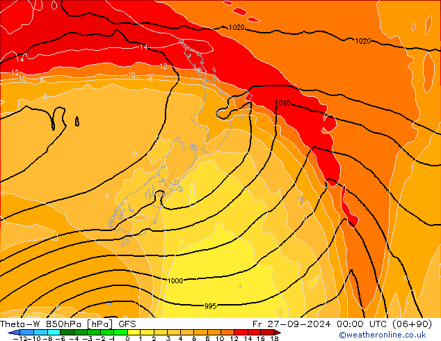 Theta-W 850hPa GFS Fr 27.09.2024 00 UTC