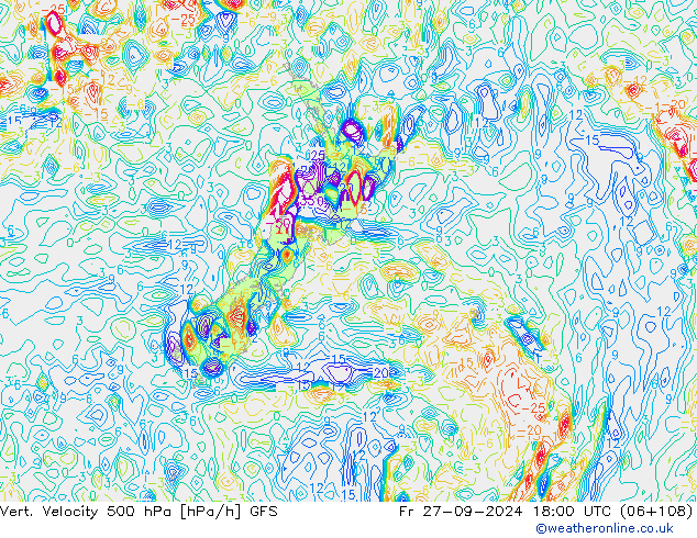 Vert. Velocity 500 hPa GFS Fr 27.09.2024 18 UTC