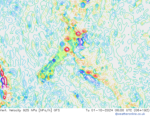 Vert. Velocity 925 hPa GFS  01.10.2024 06 UTC