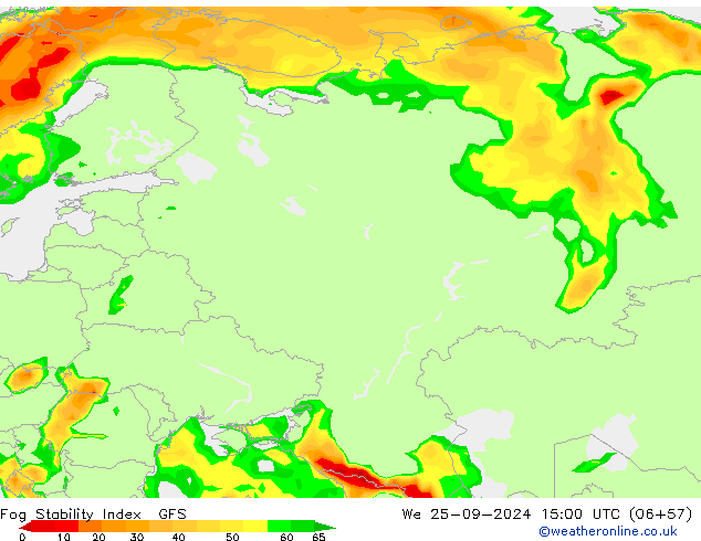 Fog Stability Index GFS We 25.09.2024 15 UTC