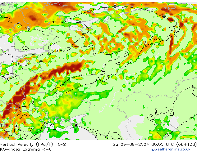 Convection-Index GFS Su 29.09.2024 00 UTC