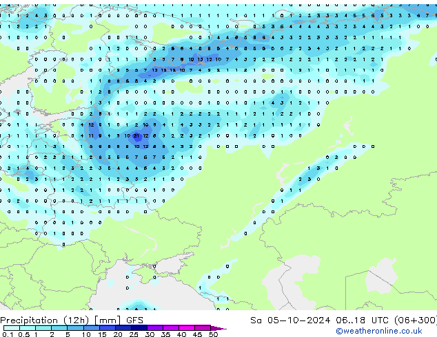 opad (12h) GFS so. 05.10.2024 18 UTC