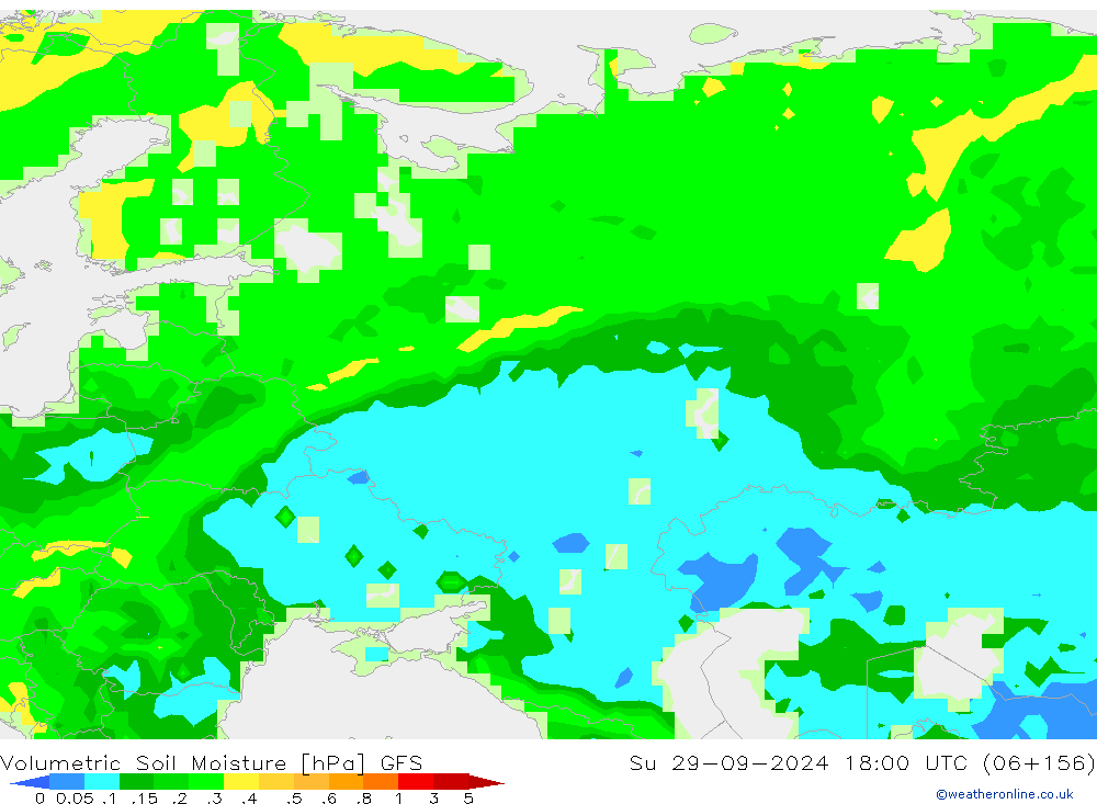 Volumetric Soil Moisture GFS nie. 29.09.2024 18 UTC