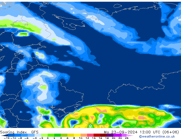 Soaring Index GFS pon. 23.09.2024 12 UTC