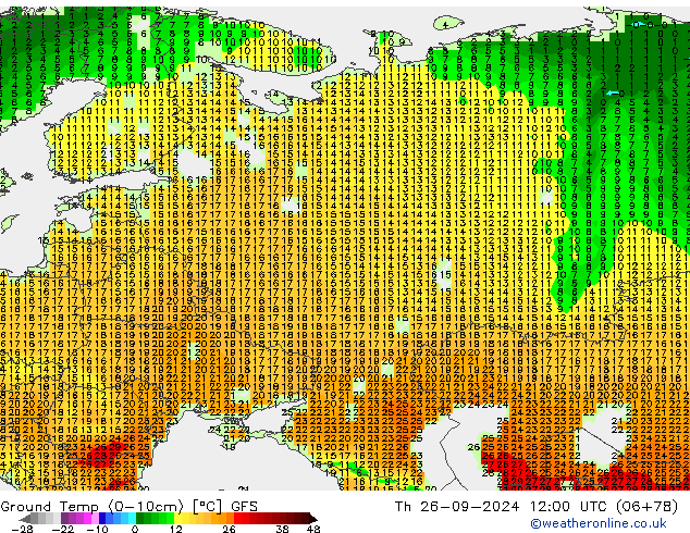 Temp (0-10cm) GFS jeu 26.09.2024 12 UTC