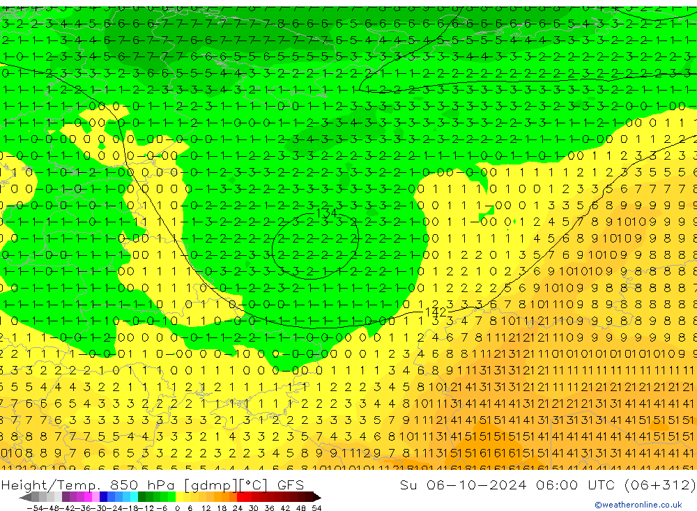 GFS: nie. 06.10.2024 06 UTC