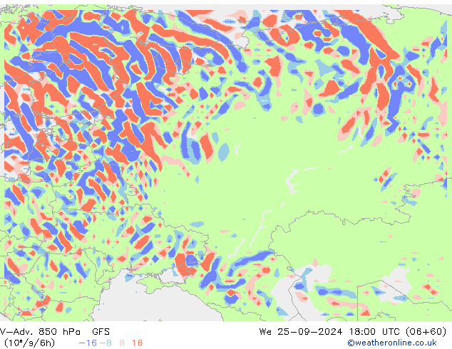 V-Adv. 850 hPa GFS Çar 25.09.2024 18 UTC