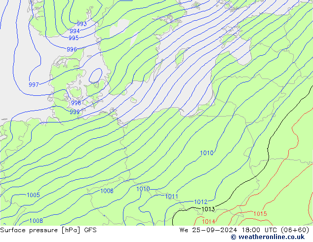 Luchtdruk (Grond) GFS wo 25.09.2024 18 UTC