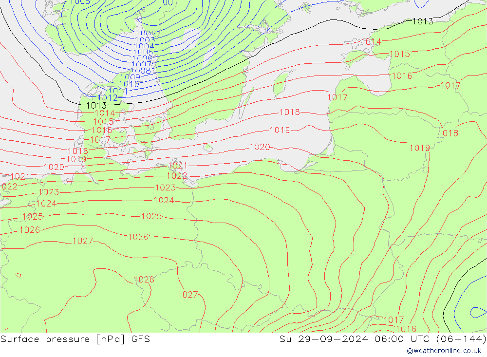 pression de l'air GFS dim 29.09.2024 06 UTC