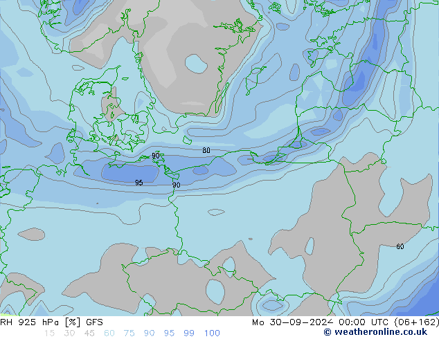 RV 925 hPa GFS ma 30.09.2024 00 UTC