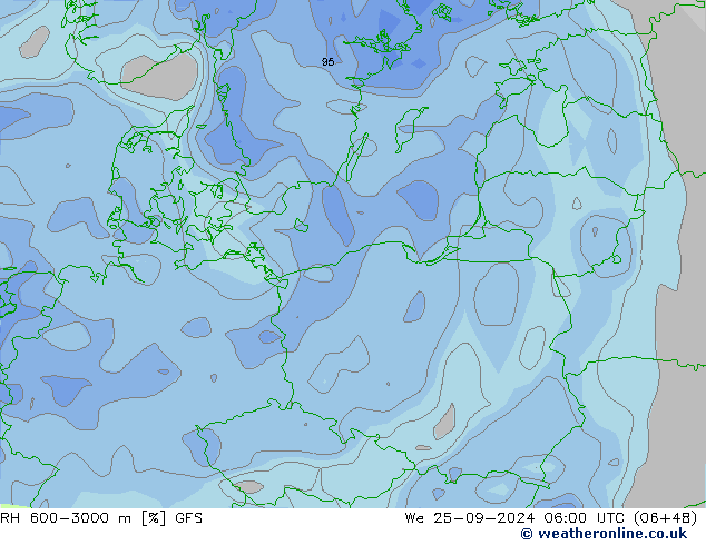 RH 600-3000 m GFS We 25.09.2024 06 UTC