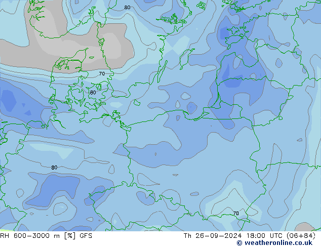 RH 600-3000 m GFS Čt 26.09.2024 18 UTC