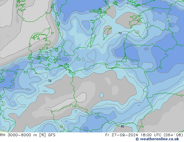 RH 3000-6000 m GFS Fr 27.09.2024 18 UTC