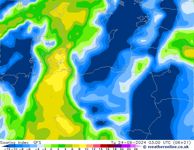 Soaring Index GFS Tu 24.09.2024 03 UTC