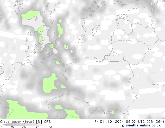 Wolken (gesamt) GFS Fr 04.10.2024 06 UTC