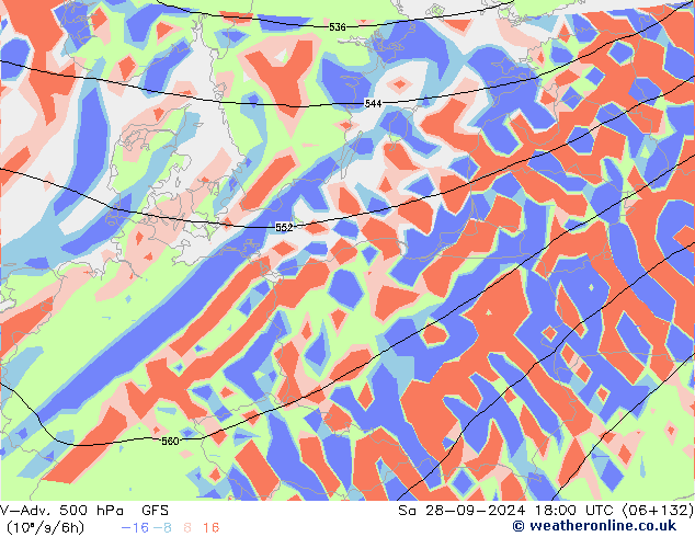 V-Adv. 500 hPa GFS za 28.09.2024 18 UTC