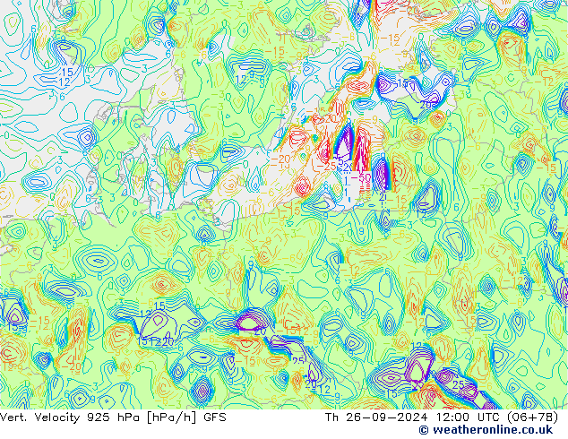 925 hPa Dikey Hız GFS Per 26.09.2024 12 UTC