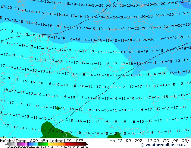 Height/Temp. 500 hPa GFS lun 23.09.2024 12 UTC