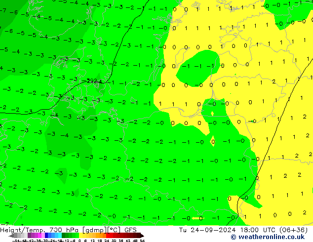 Height/Temp. 700 hPa GFS Ter 24.09.2024 18 UTC