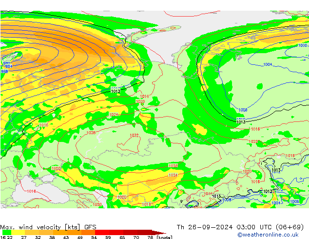 Max. wind velocity GFS  26.09.2024 03 UTC