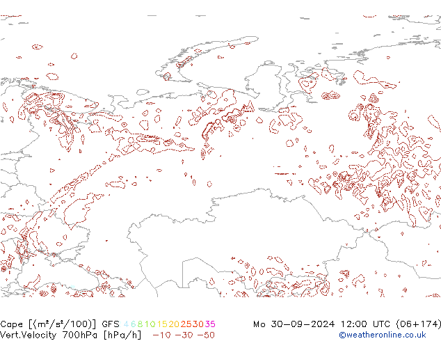 Cape GFS Mo 30.09.2024 12 UTC