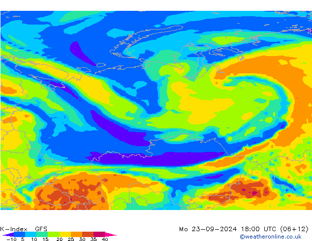 K-Index GFS Mo 23.09.2024 18 UTC