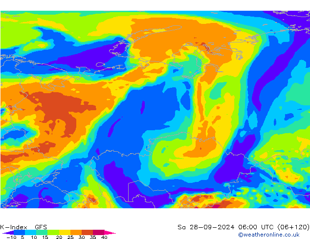 K-Index GFS Sa 28.09.2024 06 UTC