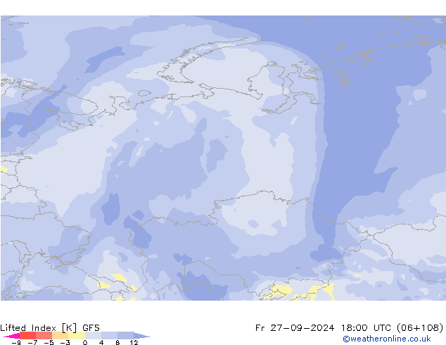 Indice de soulèvement GFS ven 27.09.2024 18 UTC