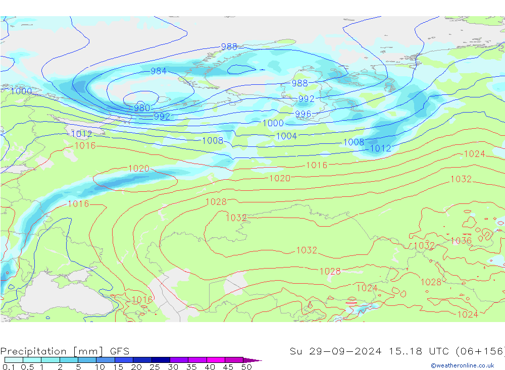 Precipitation GFS Su 29.09.2024 18 UTC