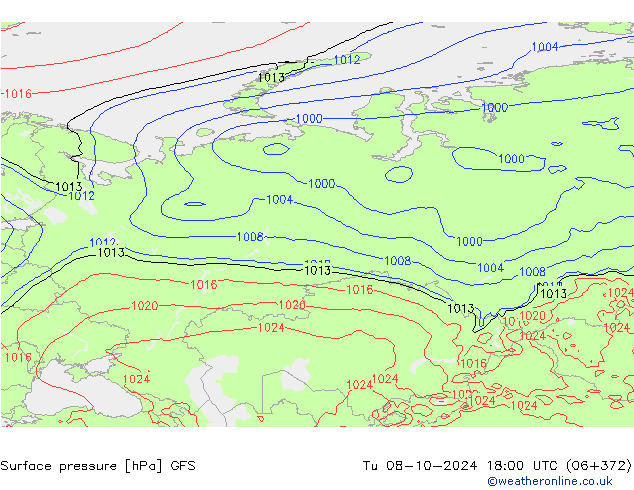 GFS: Ter 08.10.2024 18 UTC