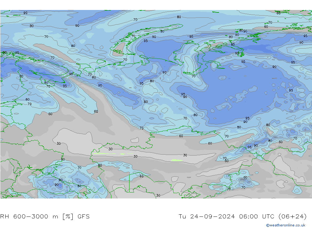 Humidité rel. 600-3000 m GFS mar 24.09.2024 06 UTC