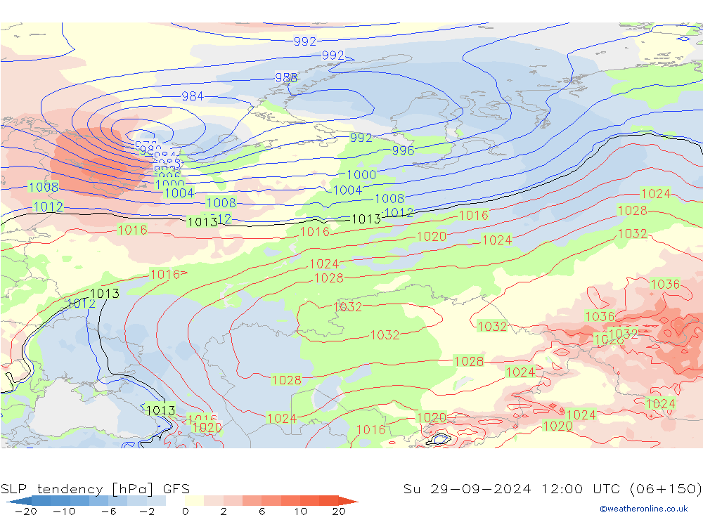 Y. Basıncı eğilimi GFS Paz 29.09.2024 12 UTC