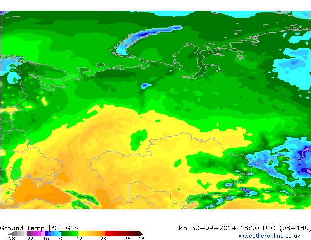 Ground Temp GFS Mo 30.09.2024 18 UTC