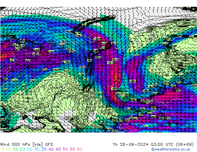 Wind 500 hPa GFS do 26.09.2024 03 UTC