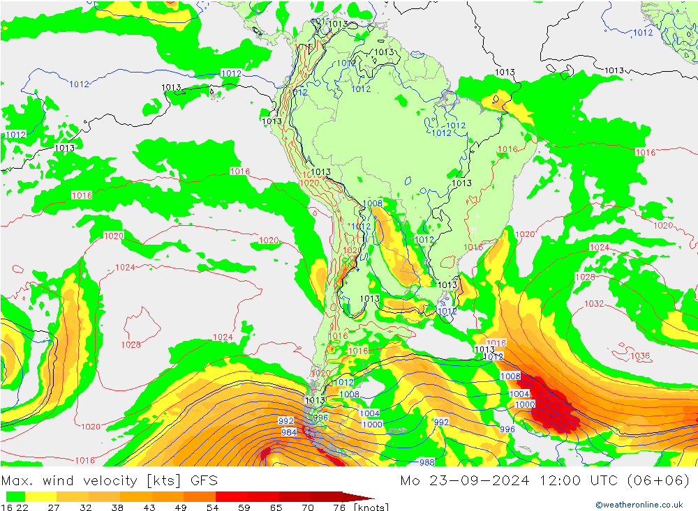 Max. wind velocity GFS  23.09.2024 12 UTC