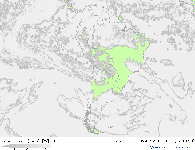 zachmurzenie (wysokie) GFS nie. 29.09.2024 12 UTC