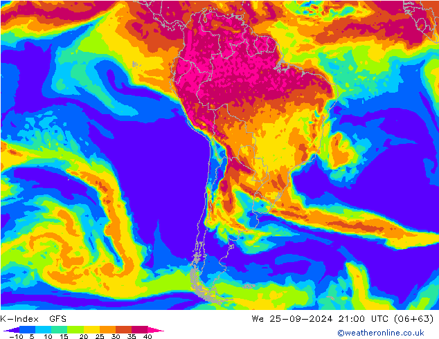 K-Index GFS mié 25.09.2024 21 UTC